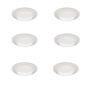 Contractor Select JSBT 7.09 in. Matte White Integrated LED Flush Mount Fixture, Selectable CCT (6-Pack))
