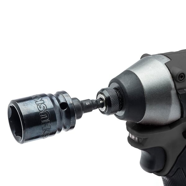 Husky - 1/4 in. Drive Impact Driver Socket Adapter Set (6-Piece)