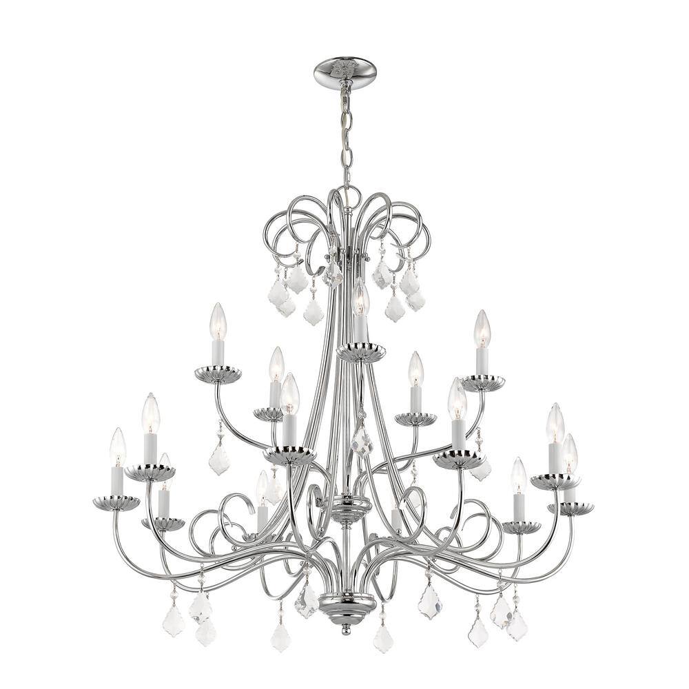 Daphne 15-Light Polished Chrome Crystal Chandelier