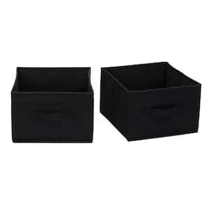 Household Essentials Set of 2 Wide Storage Boxes with Lids Cream Linen