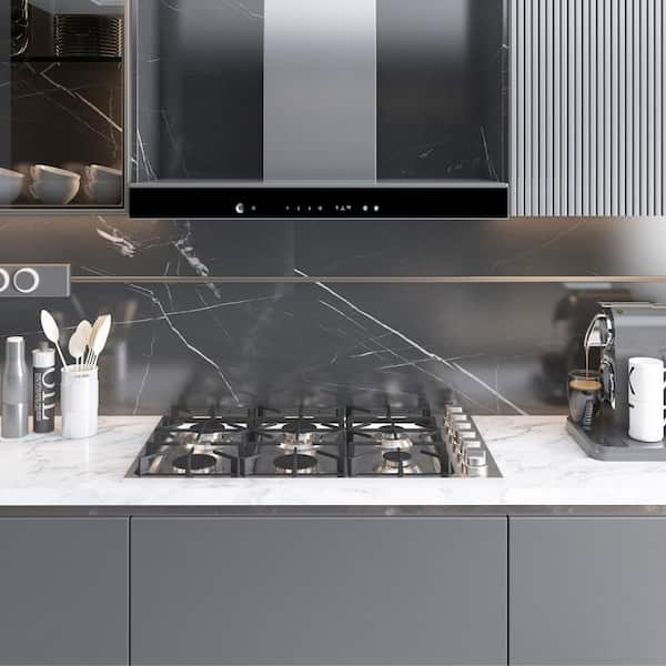 36 in. 6 Burners Smooth Top Cooktop Surface Control Gas Cooktop in Stainless Steel