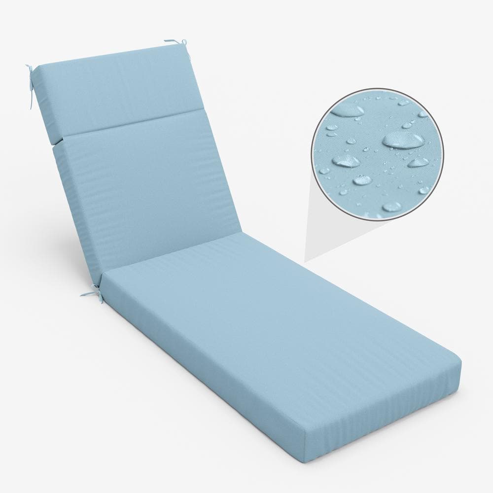 80 in. x 26 in. x 4 in. Outdoor Water-Resistant Replacement Chaise Lounge Seat Cushion Sky Blue price history on PriceWatchPro