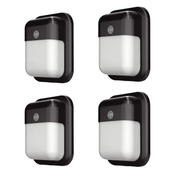 100-Watt Equivalent Integrated LED Bronze Motion Sensing Outdoor Wall Pack Light 3000K 4 Pack