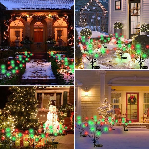 OGETFUUR 6-Pack Outdoor Solar Firefly Fairy Lights, 48 LED Solar