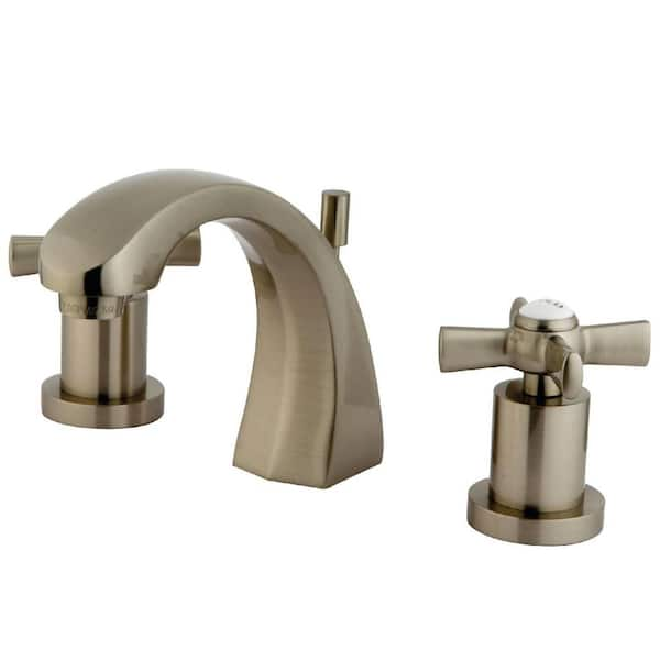 Kingston Brass Millennium 8 In Widespread 2 Handle Bathroom Faucets With Brass Pop Up In