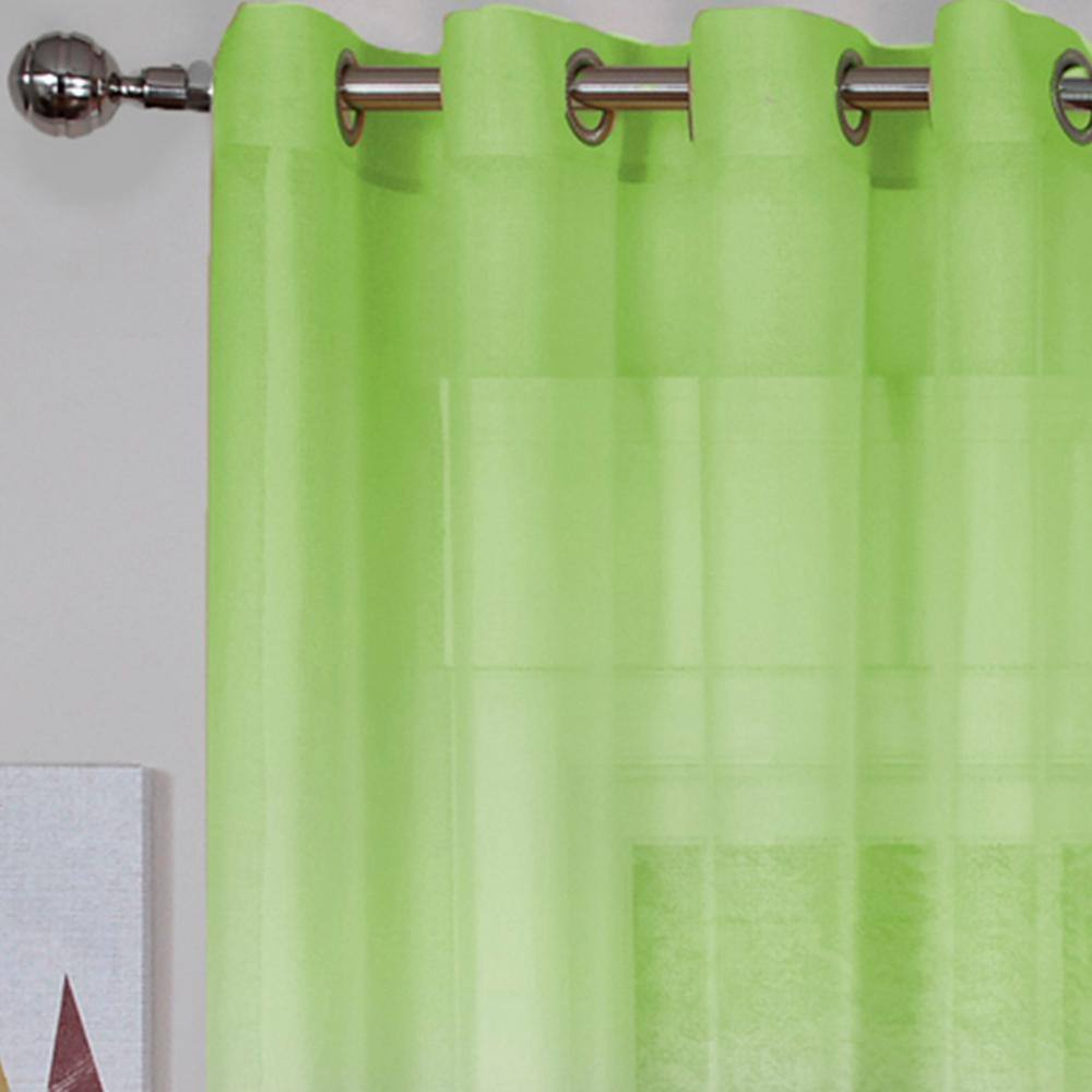 Green and Blue Ombre Sheer Grommet Curtain Panel