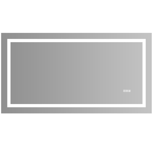 Aoibox 60 in. W x 32 in. H Rectangular Frameless Anti-Fog LED Light Wall Bathroom Vanity Mirror with Touch Button