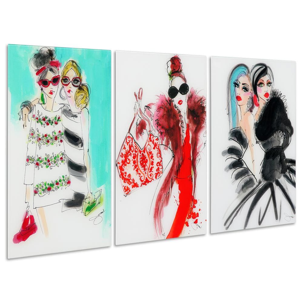 Fashion Show Frameless Tempered Glass Wall Art Set