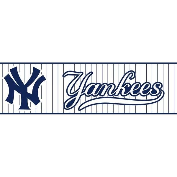 Major League Baseball Boys Will Be Boys II NY Yankees Pinstripe Wallpaper Border