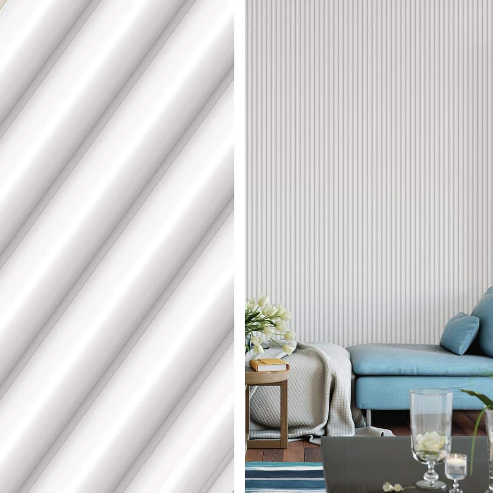 White WPC 3D Fluted Wall Paneling 6.2" x 102"