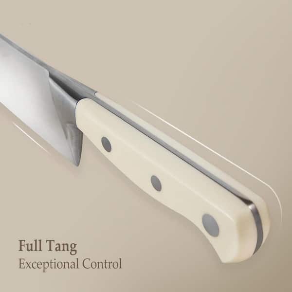 Numhew 14-Piece Cream High Carbon Stainless Steel Knife Set with