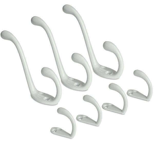 Nystrom 4-1/4 in. (108 mm) White Utility Wall Mount Hook (7-Pack)