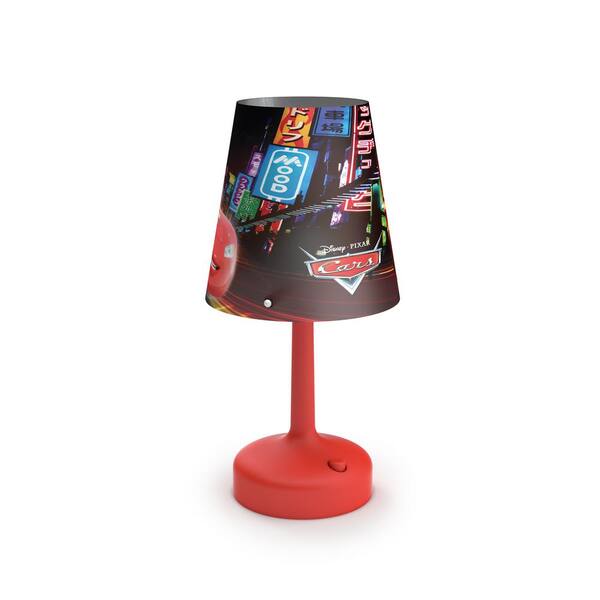 Philips Disney Cars 10 in. Indoor Portable Table Lamp with Cars Shade