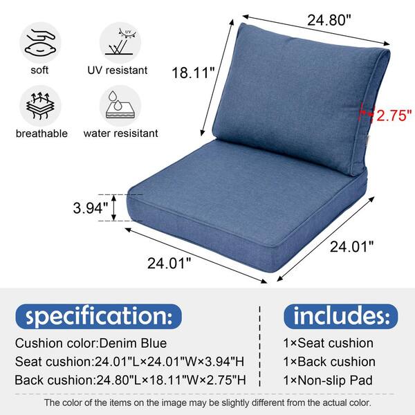 Deep Seating Loveseat Cushion Set, High-Quality Olefin Fabric