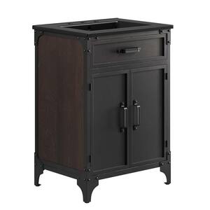 Steamforge 24 in. W x 18 in. D x 39.5 in. H Bath Vanity Cabinet without Top in Black Black