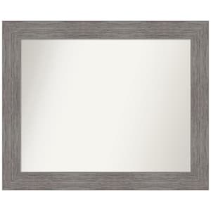 Pinstripe Plank Grey 33.5 in. W x 27.5 in. H Non-Beveled Bathroom Wall Mirror in Gray