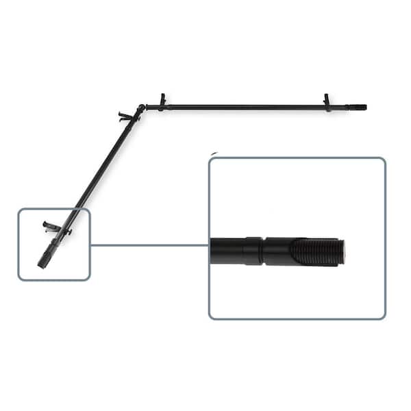 Unbranded 28 in. to 48 in. Adjustable 13/16 in. Corner Window Curtain Rod in Black with Witz Finials