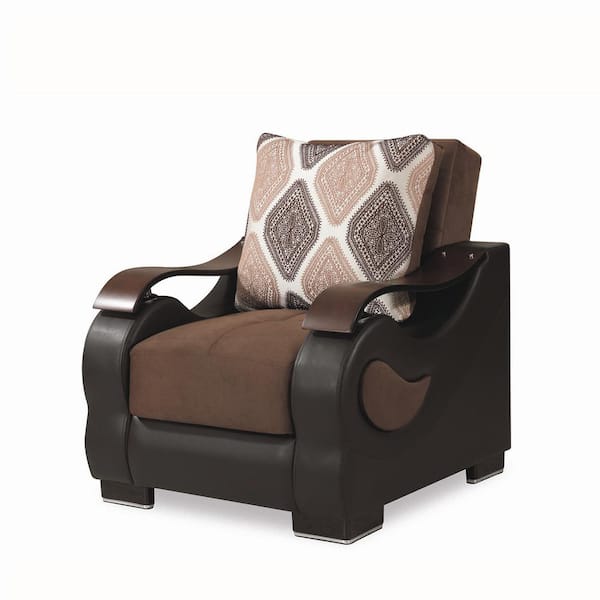 Ottomanson Urban Collection Dark Brown Convertible Armchair with Storage
