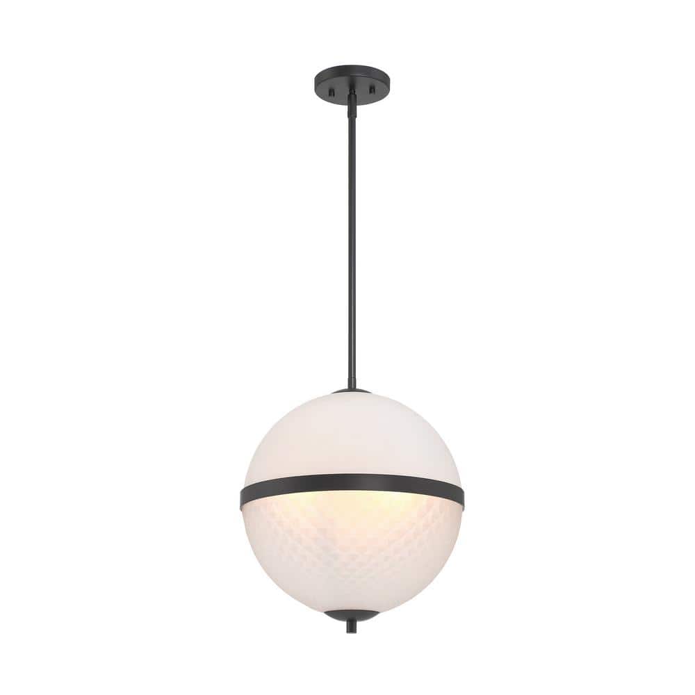 Dia Matte Black and Brass Glass Pendant Light