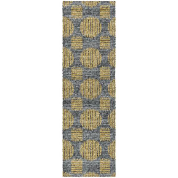 Dream Shag Premium Machine Washable Abstract ADS119 Gilded 2 ft. x 7 ft. Runner Rug
