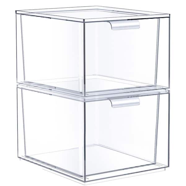 Stackable Acrylic Drawers - Clear Make Up Organizers for Vanity
