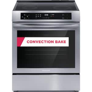 30 in. 5.3 cu. ft. 4-Element Slide-In Front Control Induction Range with Convection in Stainless Steel