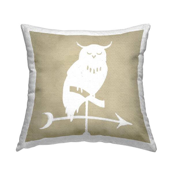 Stupell Industries Wise Owl Silhouette Compass Weathervane Beige
