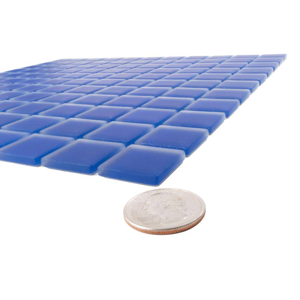 12" x 12" Matte Cobalt Blue Glass Mosaic Tile