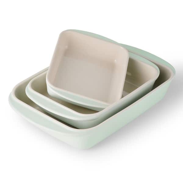 Tramontina Mae 3 Piece Ceramic Porcelain Enamel Bakeware Set-Mint