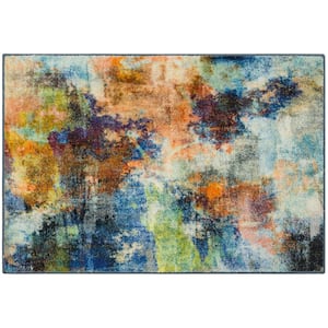 Decollage Multi 2 ft. x 3 ft. Abstract Area Rug