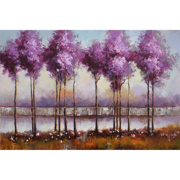 Yosemite Home Decor 31 in. x 47 in. Lilac Reflections I Hand Painted Contemporary Artwork