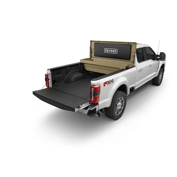 Crossover Truck Tool Box in HDP, Full-Size, Fits Trucks with Bedrails from 61.375 in. and 70.5 in. W, in Tan