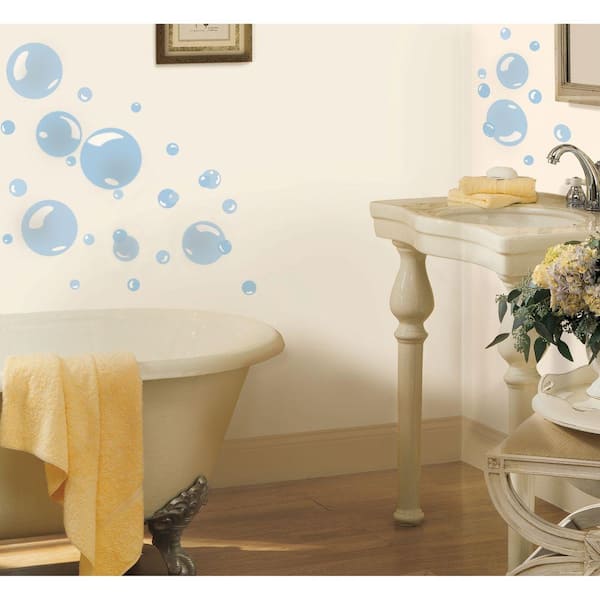 Roommates Bubbles L And Stick Wall Decal Rmk1846scs The Home Depot - How Can I Make Wall Decals Stick Better