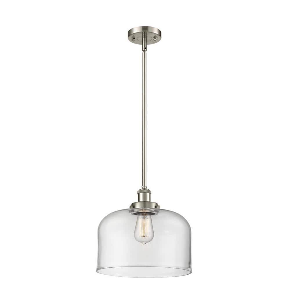 Bell 100-Watt 1-Light Brushed Satin Nickel Standard Mini Pendant Light with Clear Glass Shade, No Bulbs Included price history on PriceWatchPro