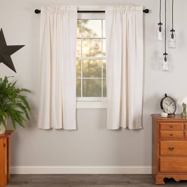 Simple Life Flax 36 in W x 63 in L Light Filtering Rod Pocket Window Panel Antique White Pair