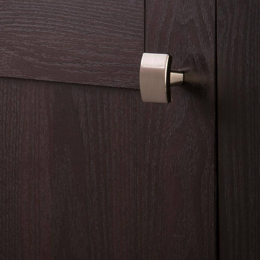 Satin Nickel Square Modern Cabinet Knob with Mounting Hardware