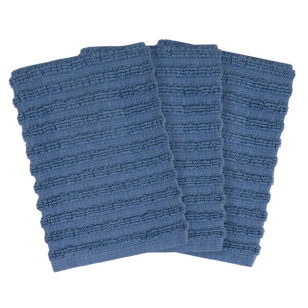 Ritz Royale Federal Blue Solid Cotton Dish Cloth (Set of 3)