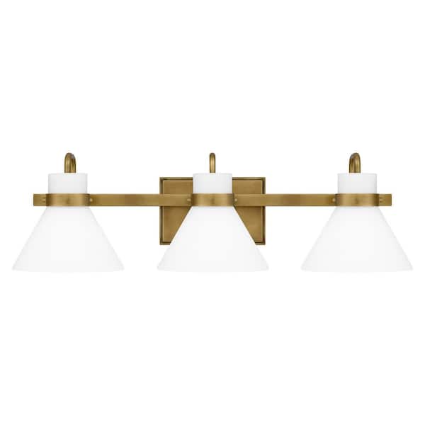 Quoizel Regency 25 in. 3-Light Weathered Brass Vanity Light