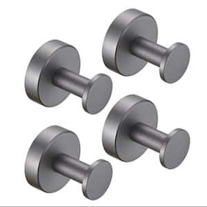 Round Base Wall-Mounted Towel Hooks In Gray, 4-Piece