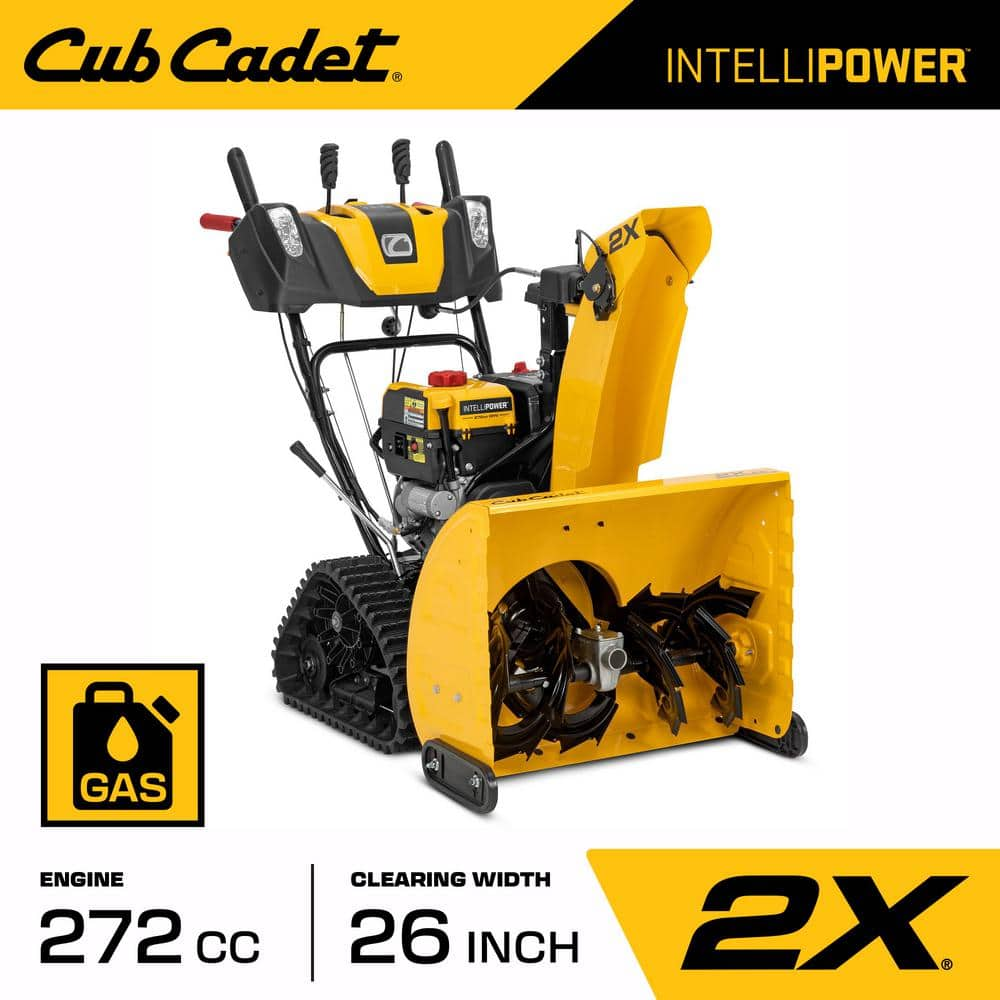 Cub Cadet 2X 26 in. 243cc IntelliPower Track Drive Two-Stage Electric Start Gas Snow Blower with Power Steering and Steel Chute