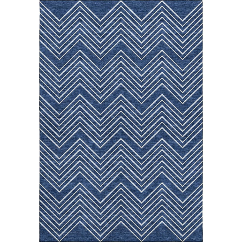 Mayfield Premium Machine Washable Abstract AMF2390 Navy 5 ft. x 7 ft. 6 in. Area Rug price history on PriceWatchPro