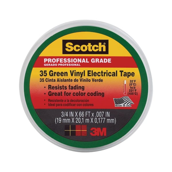 Scotch® Electrical Tape, 0.75 in. x 66 ft. x 7 mil., White