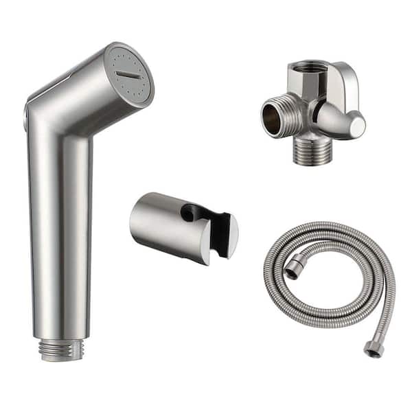 1 Handle Bidet Faucet with Fittings Wall Mount Bidet Sprayer for Toilet in Brushed Nickel