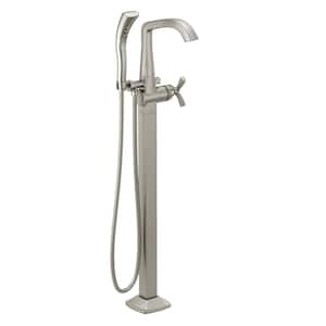 Stryke 1-Handle Freestanding Tub Filler Faucet Trim Kit with Handshower in Stainless (Valve Not Included)
