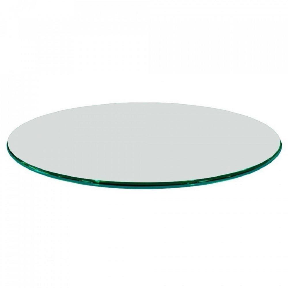 Fab Glass and Mirror 42 in. Clear Round Glass Table Top, 1/2 in