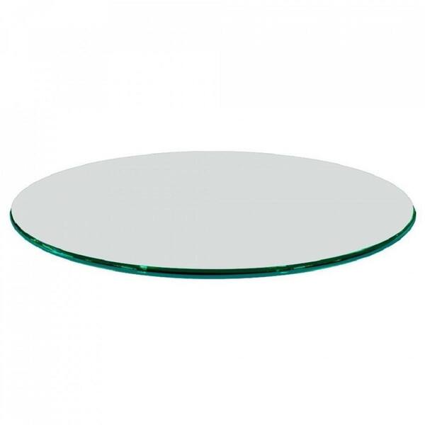 Fab Glass and Mirror 48 in. Clear Round Glass Table Top, 3/4 in. Thickness Tempered Ogee Edge Polished
