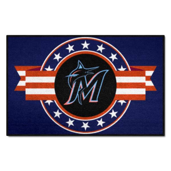 FANMATS Miami Marlins Blue 1.5 ft. x 2.5 ft. Starter Area Rug