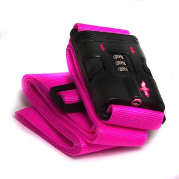 Safe Skies TSA-Approved Pink Luggage Strap