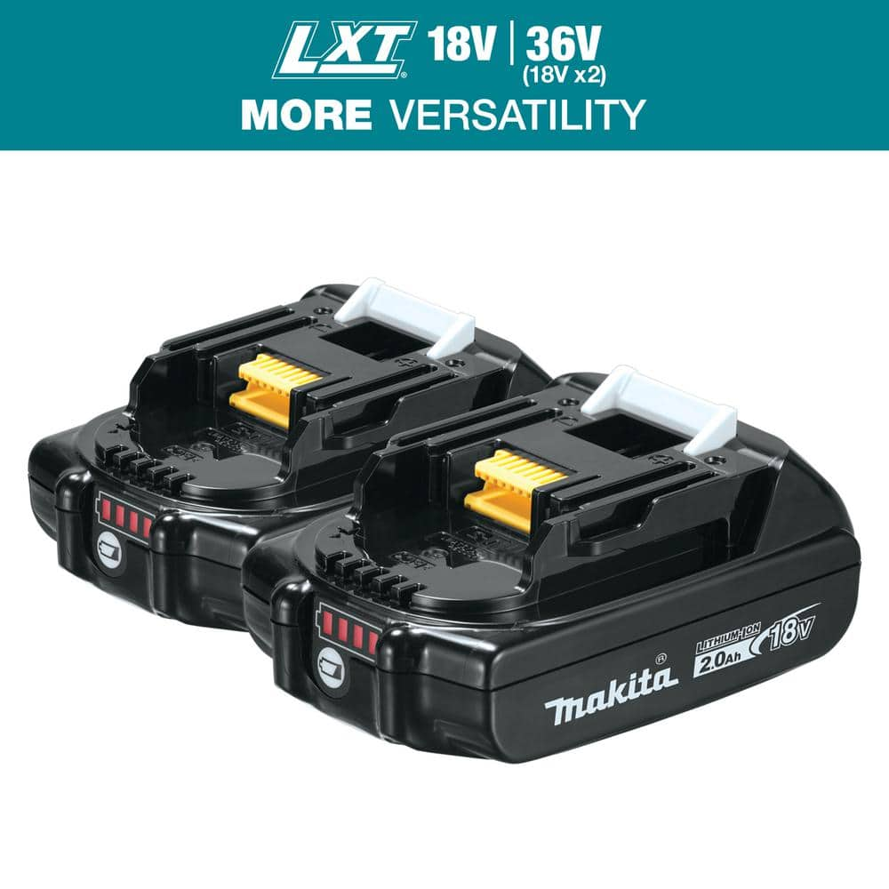 Makita 18V LXT Lithium Ion Compact Battery Pack 2.0Ah with Fuel Gauge 2 Pack BL1820B 2 The Home Depot