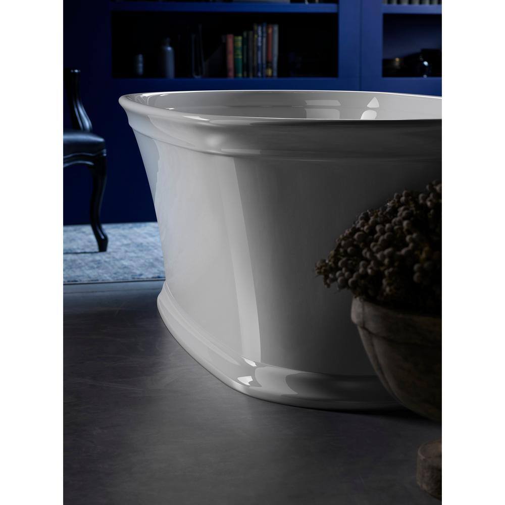 White Acrylic Freestanding Bath with Fluted Shroud